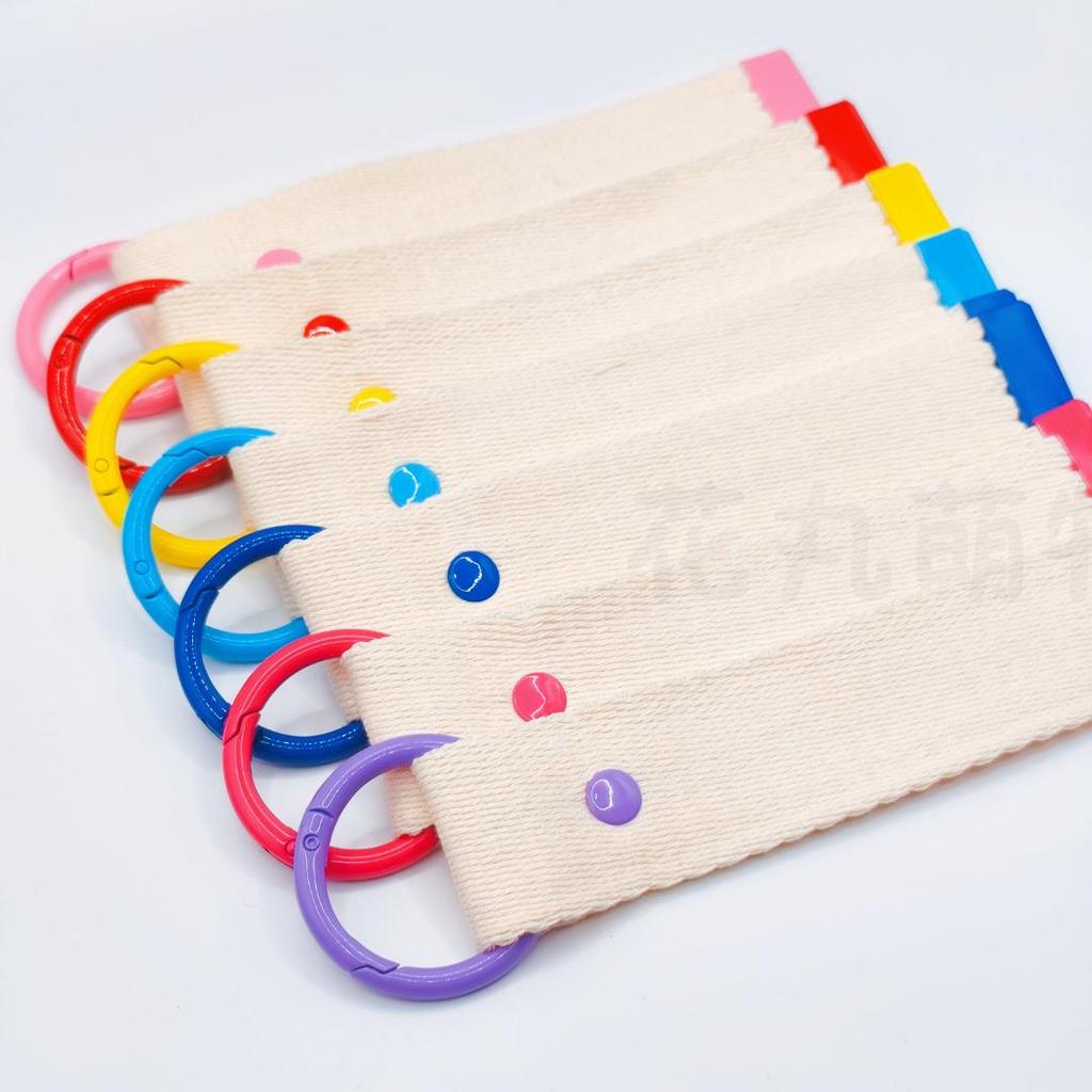 3.2CM Wide INS Style DIY Canvas Keychain Embroidered Name Tag
