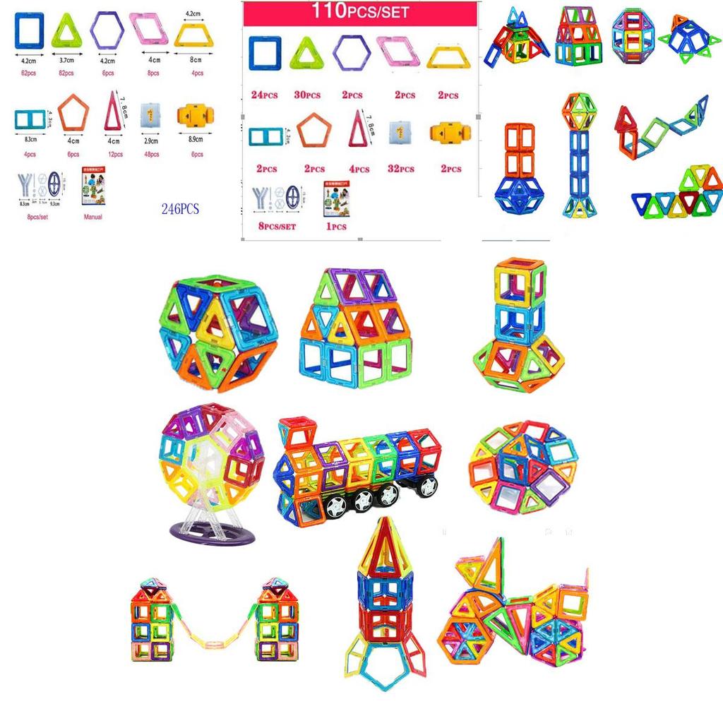 Multicolor Magnetic Building Blocks With Good Abrasion Resistance For Creative Kids
