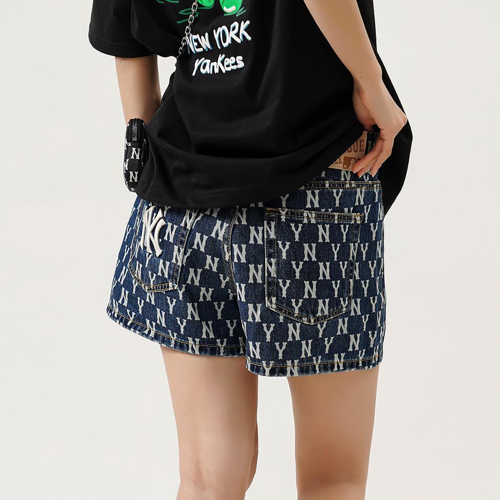 New MLB Denim Shorts Women's Dark Blue 3FDPM0123-50BLS