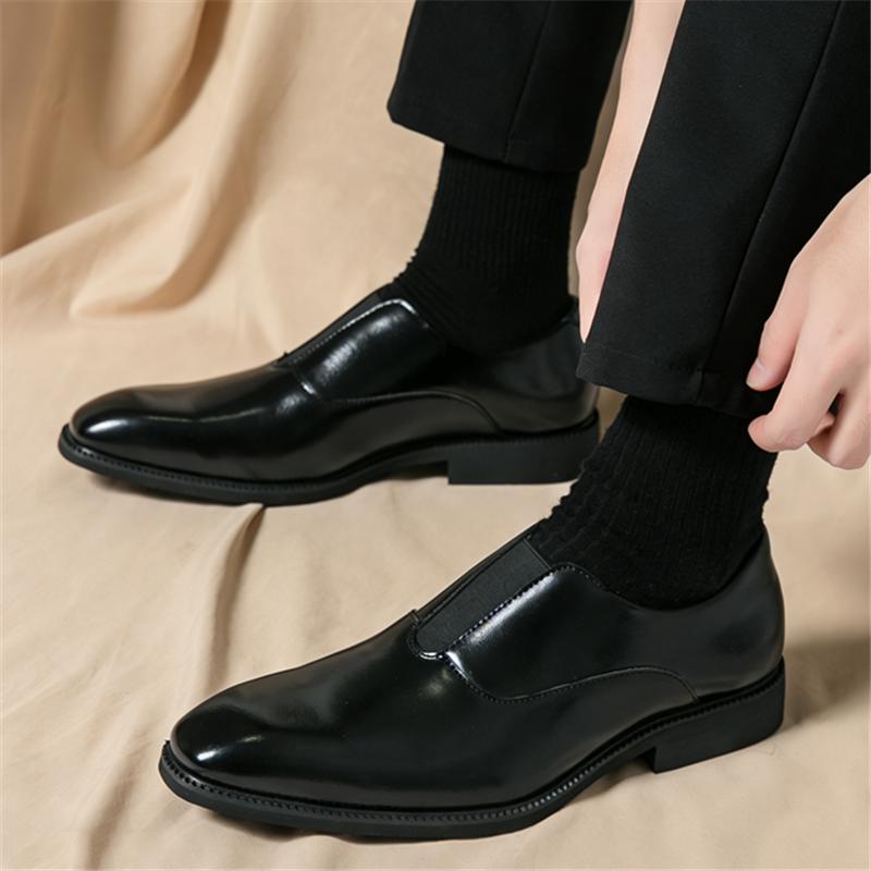 British Designer New Pointed Brown Black Business Casual Shoes for Men Formal Wedding Prom Dress Homecoming Pageant Footwear
