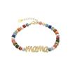 925 Sterling Silver and Multicolored Crystal Bracelet, 18K Yellow Gold Finish - Mom