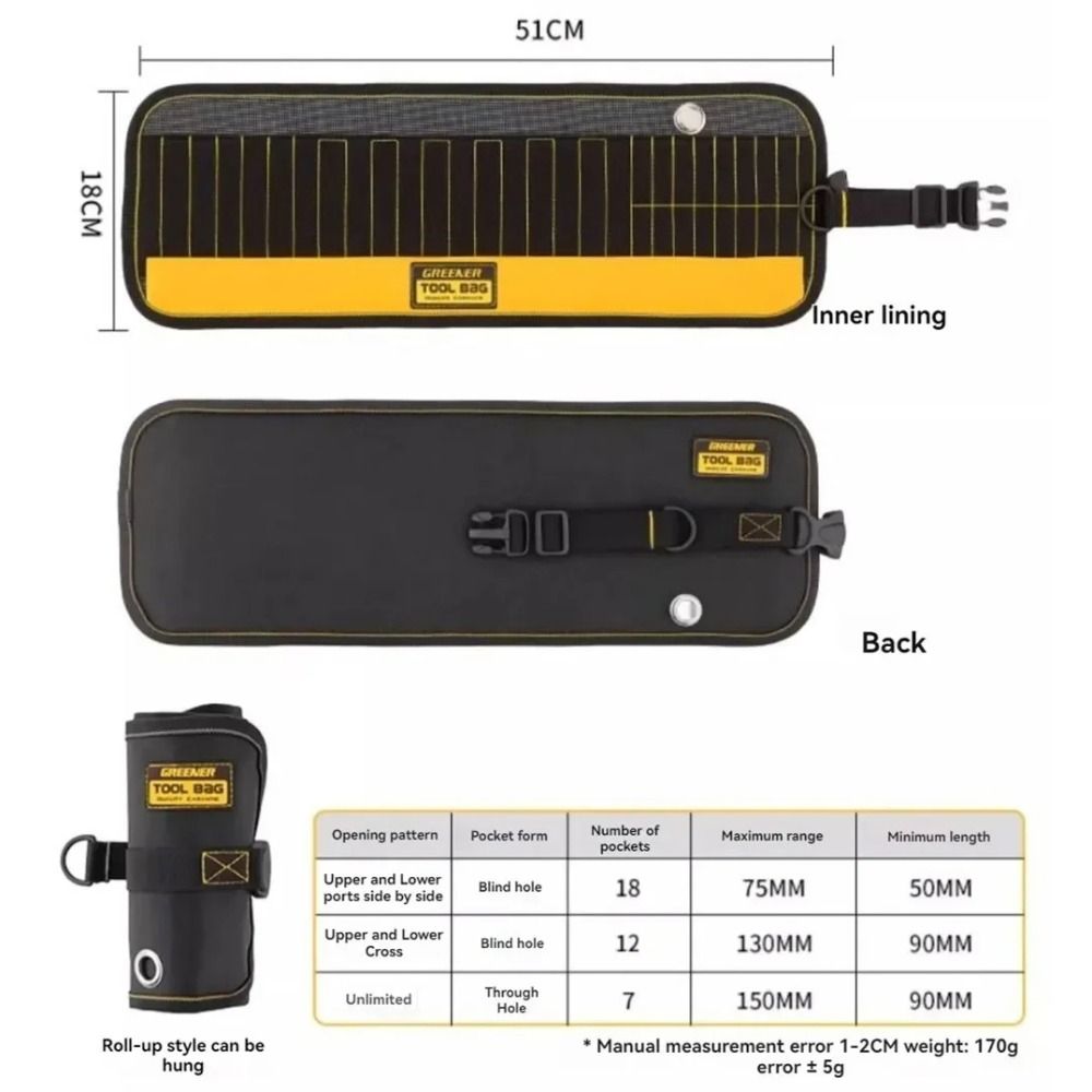 High Quality 37 Holes Screwdriver Bit Storage Bag Large Capacity Multifunctional Electrician Tool Bag Thickened Wear-Resistant