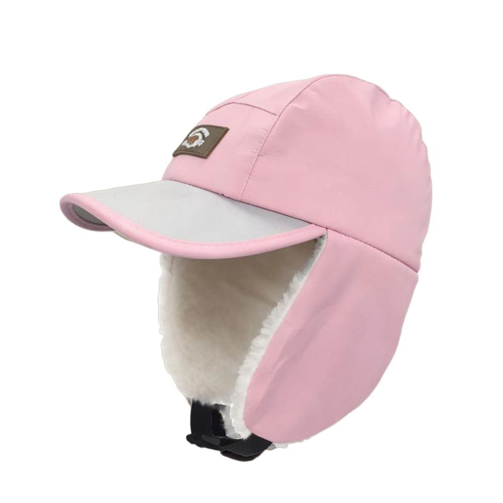 

Plush Children s Winter Hats Windproof Earflap Cap Fashion Ear Protection Cap Kids рожевий