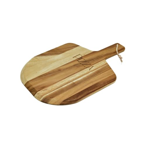 Swanson Shoji PZ-003AN Wooden Pizza Board/Pizza Peel, Natural Acacia, Large, Cutting Board, Pizza Plate, Pizza Paddle