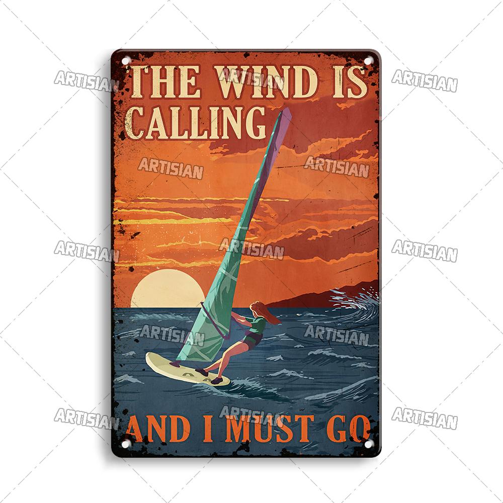 Artisian Rowing Metal Sign Surfing Tin Poster Kayaking Sport Decorative Plate Wall Decor Garage Bar Pub Club Hotel Cafe Kitchen