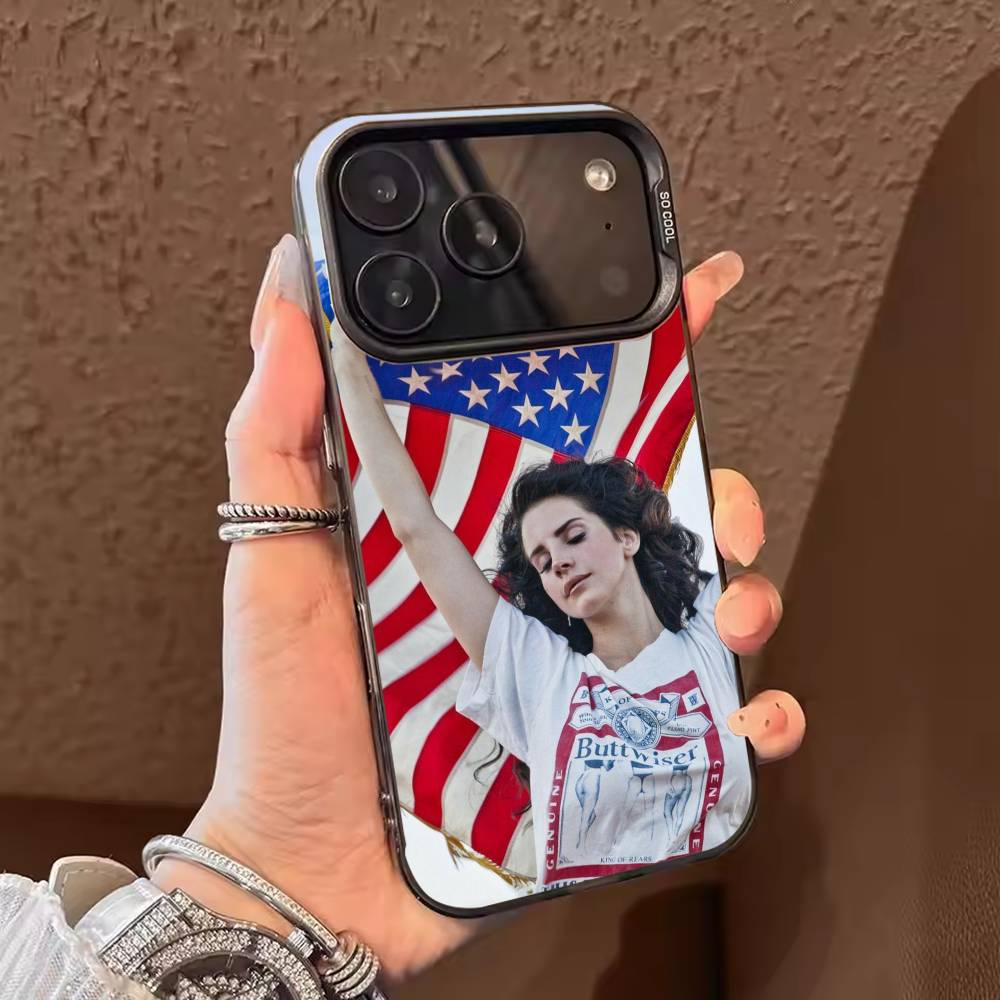 Lana Del R-Rey Phone Case For iPhone 17 16 15 14 13 12 11 Pro Max Plus Silver candy Matte Cover