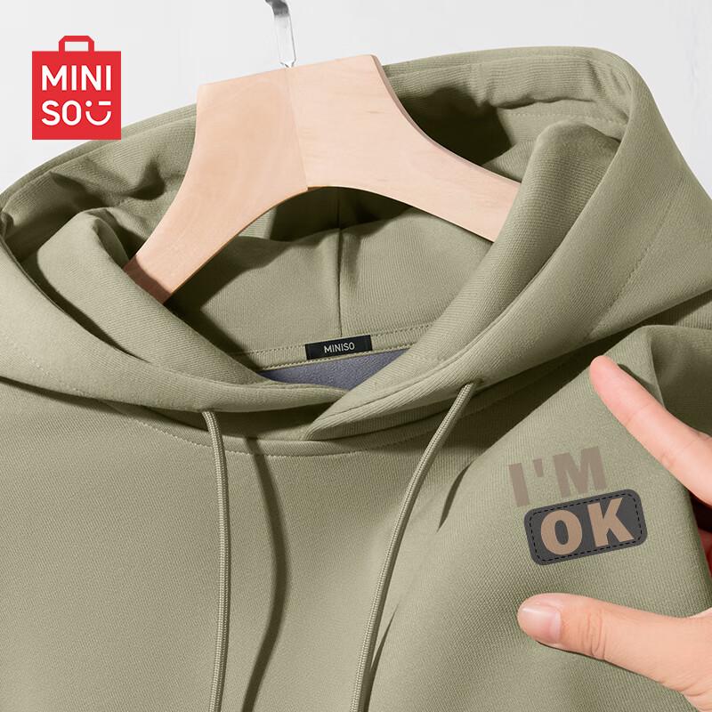 

MINISO Men s American Chic Fleece-Lined Hoodie L