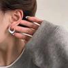 New Gold Round Chunky Clip on Earrings for Women Smooth Metal Thick Non Pierced Hoops Fashion Trendy Brincos Jewelry