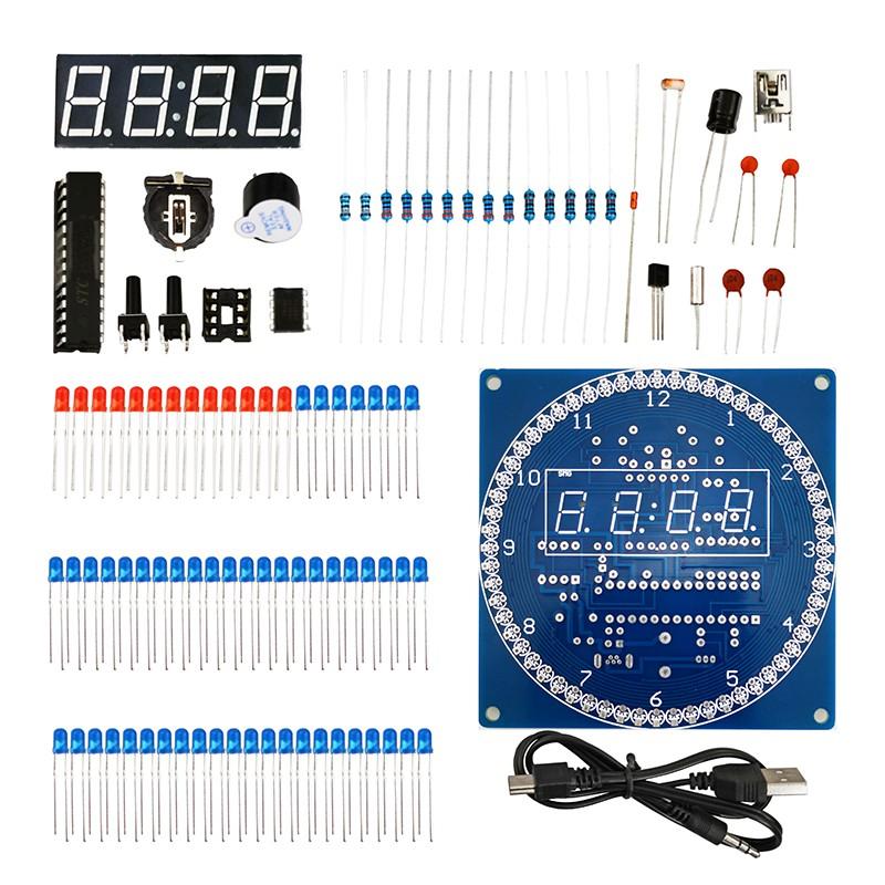 Module d'affichage LED numérique rotatif, Kit d'horloge électronique numérique d'alarme, planche d'apprentissage 51 SCM 5V DS1302, DIY