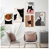 Abstract Boho Plant Leaf Cat Canvas Poster Wall Art Print Minimalist Animal Paintings for Living Room Decoration Gift