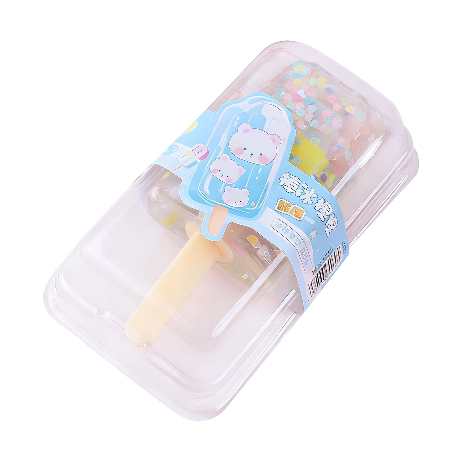 

Reusable Ice Cream Mold with Cute Animal Print Popsicle Maker Durable Plastic Material for Homemade Frozen Treats жёлтый