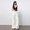 Spring Summer Off White Three Proof Stretch Non Cling Wide Leg Micro Flare Elegant Denim Pants Ladies Casual Pants Oversize Denim Trousers