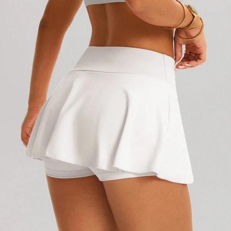 FINETOO Women's Pleated Mini Skirt High Waist Tennis Safety Shorts Vintage Sports Skort Athletic Skirt Breathable Workout Running Skirt