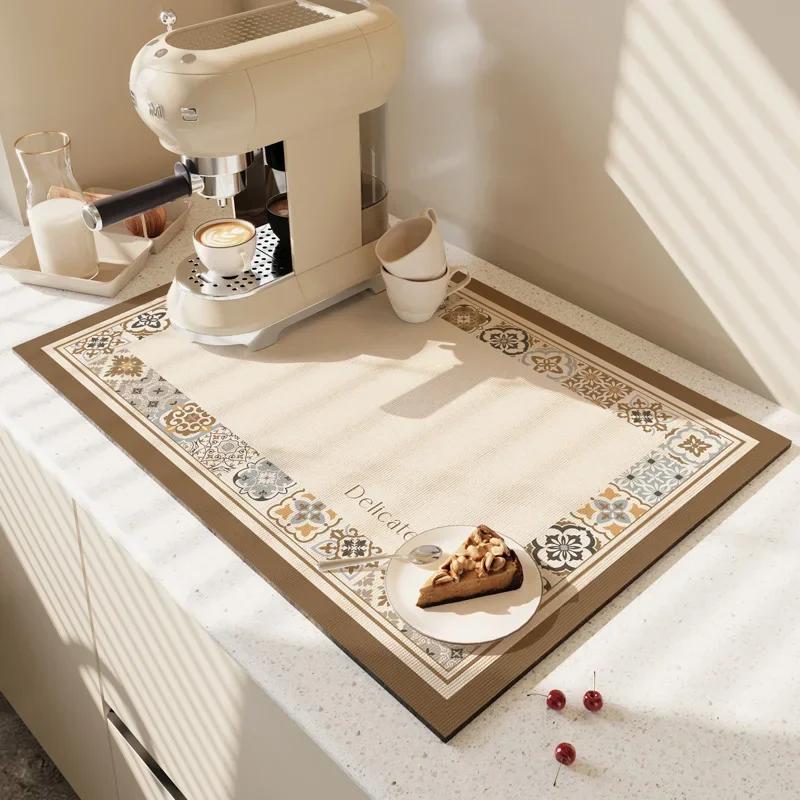Rutschfeste Tischmatte für Kaffeemaschine, Saugfähig, Schnelltrocknende Tischdecke, Heimküchengeschirr, Trockenunterlage, Estera Para Secar