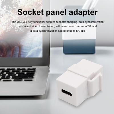 Keystone Jack USB 3.1 Type C Socket Cable Port Support Charging Data Synchronization for Wall Plate Outlet Panel