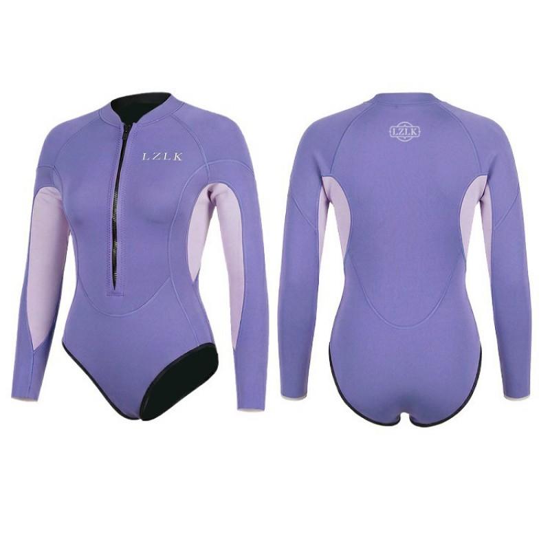 Womens 2mm Neoprene Full Body Wetsuit Snorkeling Swimming Surfing UV Protection Long Sleeve Dive Suit