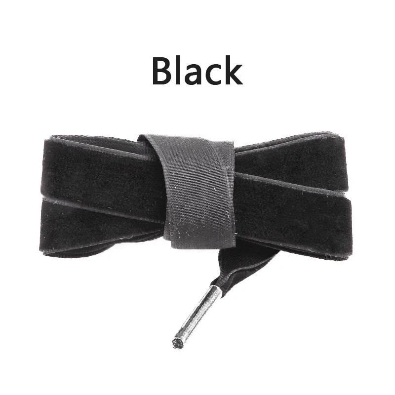 1.5CM Width Velvet Flat Shoelaces Snow Yarn Satin Silk Ribbon Shoelace Fashion Sneakers Shoe Laces for Woman 100/120/140/160cm