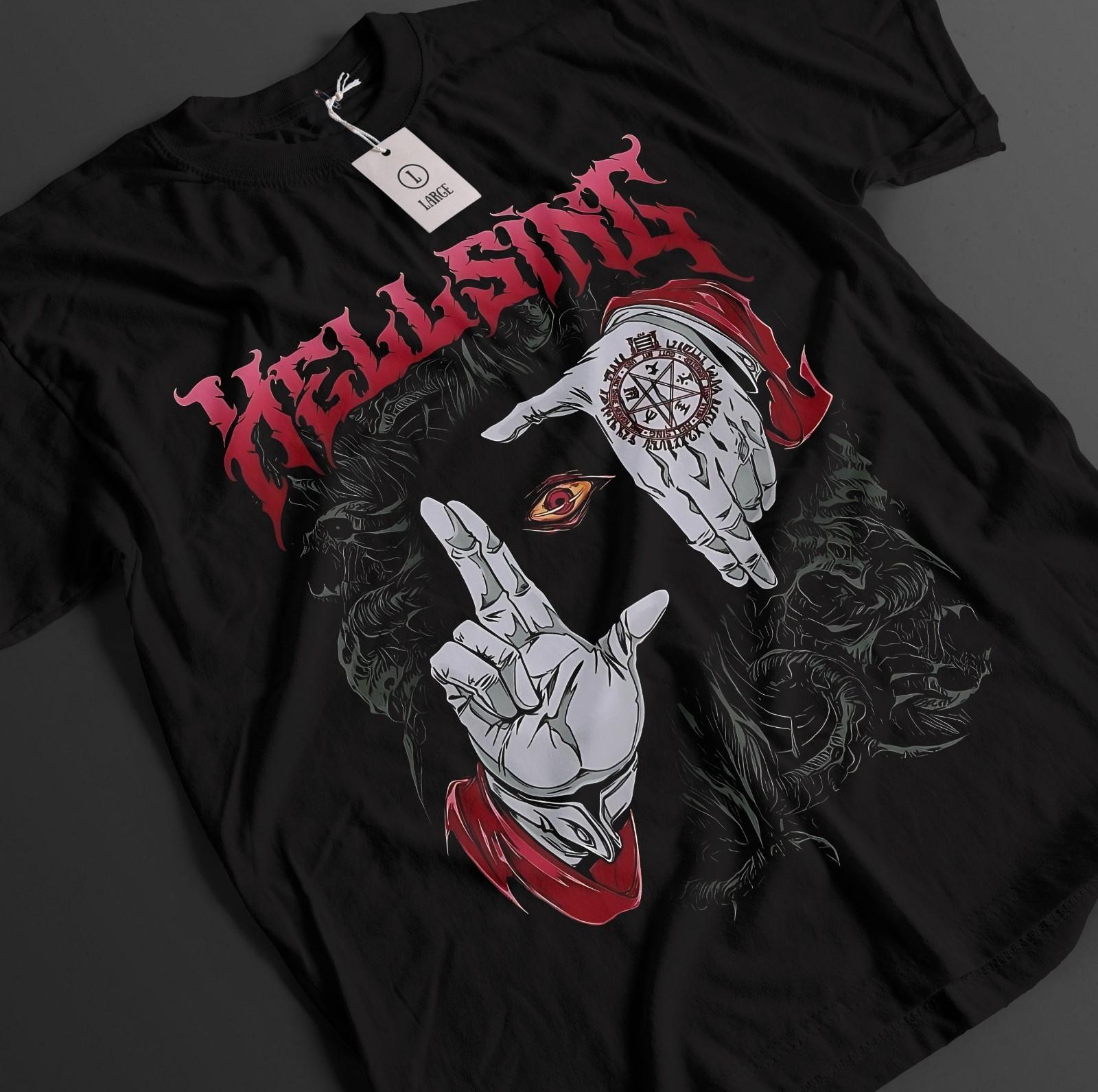 Hellsing Shirt Alucard Tshirt Integra T-Shirt Mens Womens Tees Top Seras Top Vampire Dark Anime Tee 3XL