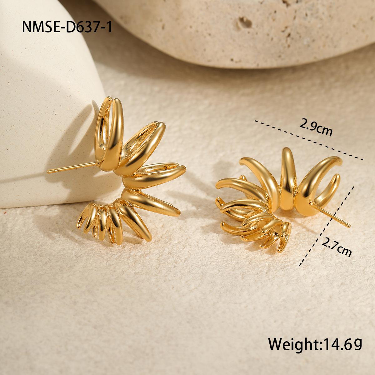 GEMCHIC Women s Geometric Irregular Wing Design Gold Plated Stainless Steel Stud Earrings Fashion Statement Jewelry 18K