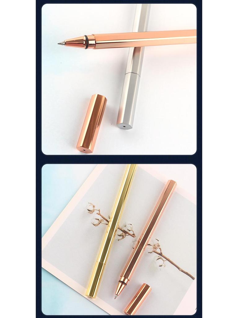 Hexagonal Retro Brass Ballpoint Pen - Office & Student Signing Pen