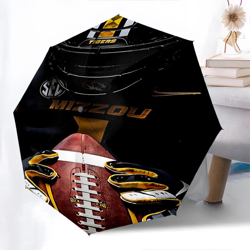 

1pc SEC Missouri Tigers Automatic Folding Umbrella, Portable Tri-Fold Design with 8-Bone Iron Frame, Outdoor for Fans, Travelers, Daily Use, Perfect G
