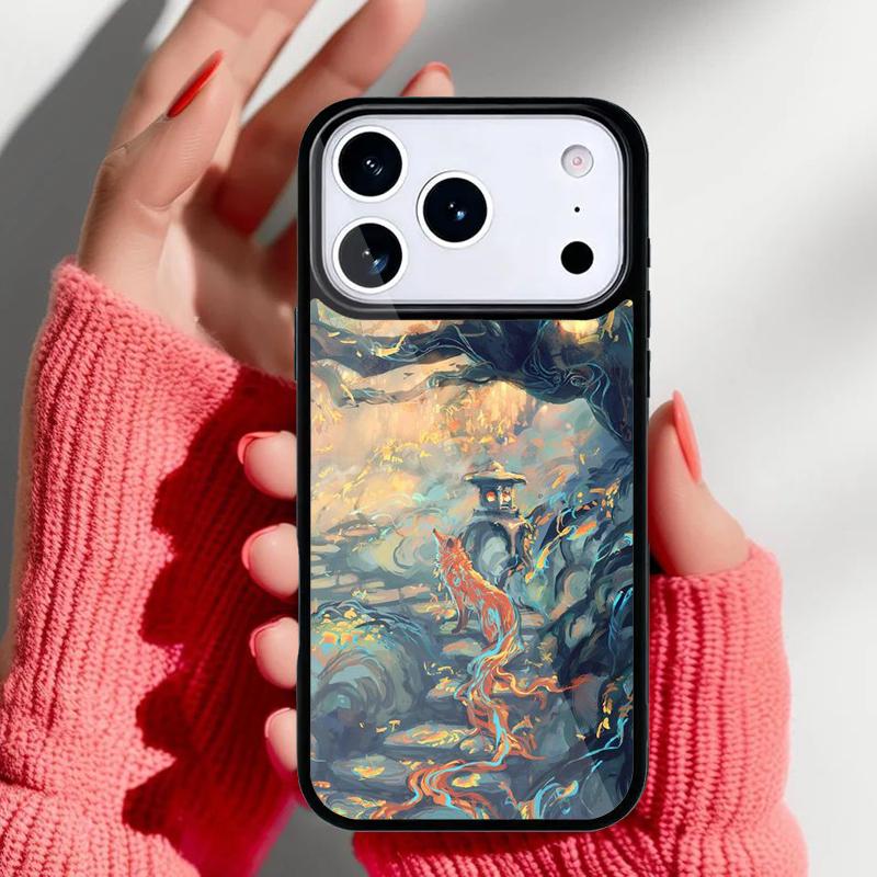 Fox Animal Pattern Phone Case for iPhone 17 16 15 14 13 Pro Max Back Cover for 12 11 Pro Coque