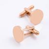 Stainless Steel Round Cufflinks for Men's Shirts (15mm)