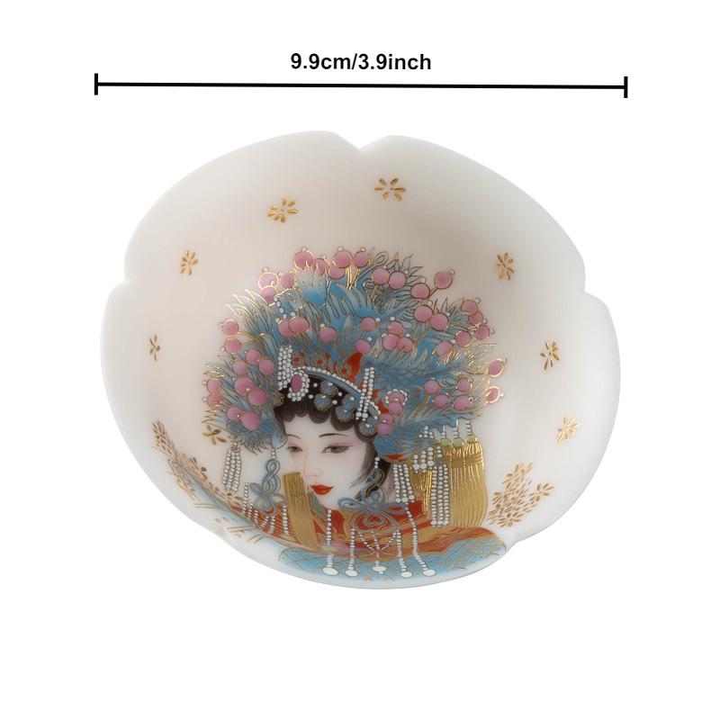 

Керамическая чайная чашка Фарфоровая эстетичная чашка Ручная работа Мастер-чашка Пекинской оперы Китайская чайная церемония Кунг-фу Домашняя чайная посуда Посуда для напитков