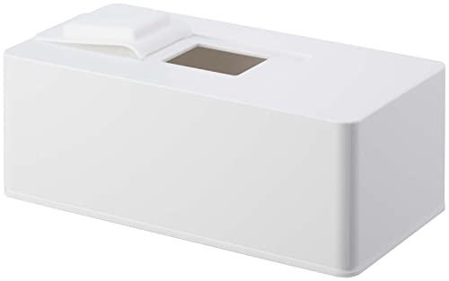 Yamazaki Haushaltstuch & Babyfeuchttuchbox, Weiß, ca.. B23 x T12 x H10cm, Tower Nachfüllbehälter mit Silikondeckel, 6615