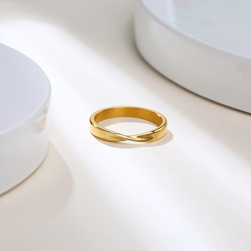 Thin 3mm Womem's Mobius Ring Charm Stainless Steel Twist Mobius Wedding Ring Infinite Love Gitfs