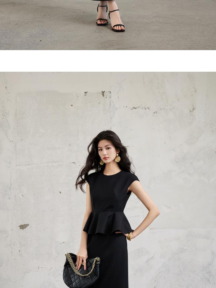 Hepburn-Style Elegant Women's Sleeveless Top & Skirt Set for Summer 2026