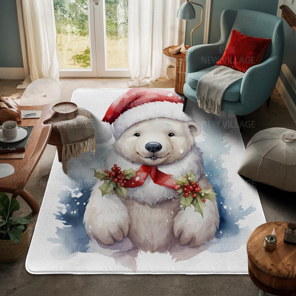 Tapete de entrada da casa Tapete de porta de casa Sala de estar Banho Pé banheiro antiderrapante tapetes de absorção de água banho Feliz Natal inverno