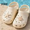 Faux Perlen Schuhanhänger 6 Stück/Set Sommer Strand Anhänger, Goldfarbene Muschel Seestern Strass Meeresmotiv Dekorationen für Clogs Damen Mädchen