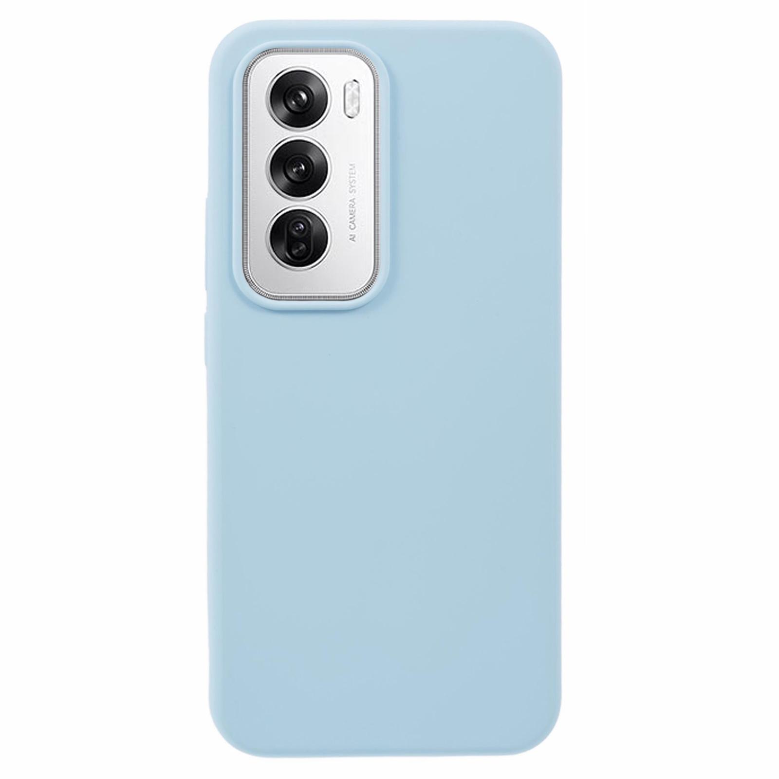 

For Oppo Reno12 5G (Global) Case Liquid Silicone Protective Phone Cover Solid Color Baby Blue