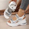 Women's Casual Sandals, Wedge Thick-Soled Sandals. Outdoor Beach Shoes, New Women's Sandals, Rhinestone Decorated, Fashion Women's Shoes