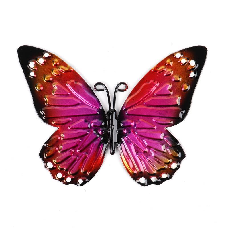 New 3D Metal Butterfly Decor For Outdoor Garden Decoration Animal Miniatures Statues Artwork Inspirational Sculpture Wall Decor