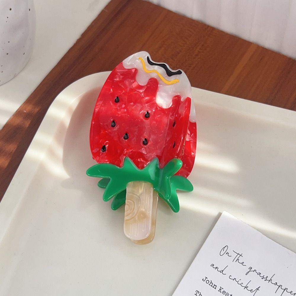 Sweet Ice Cream Shark Clip Cute Delicious Food Claw Clip Lovely Fruit Series Hair Claw  Girls