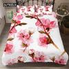 Flower Duvet Cover Set White Butterfly Flower Pattern Fantasy Purple Background Bedding Set Flower Theme King Size Quilt Cover