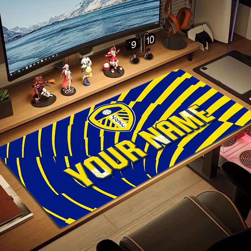 Custom Name Leeds United Mouse Pad Large Gaming Table Cushion Non-slip Laptop Tablet Big Mousepad XXL Mat Mini PC Playmat With Lock edge_XIA