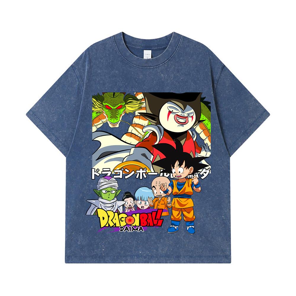 275 GSM Washed T-shirts 100% Cotton Dragon Ball V19 Daima Print Unisex Heavy Cotton T Shirt