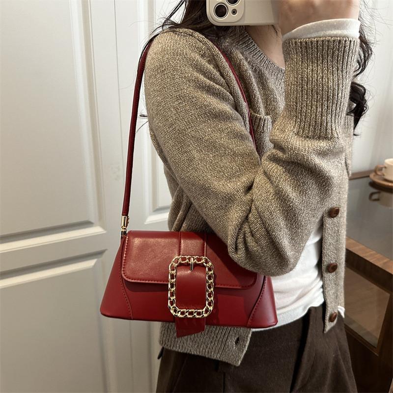 French Small Underarm Bag Pu Material Crossbody Cell Phone Pocket For Daily Use