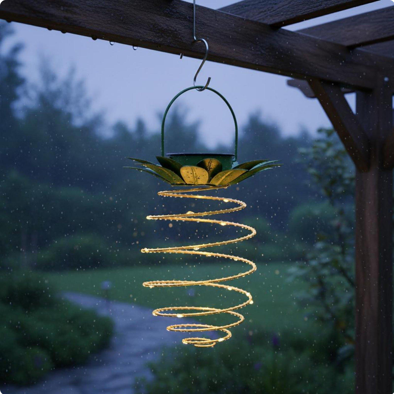 2 Pieces Solar Pineapple Light Waterproof Hanging Lantern Selfturning/Off Wrought Iron 30LED 1 PACK