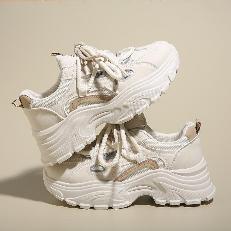 Fashion Women's Dad Shoes Thick Sole Clunky Sneaker Women Breathable Soft Sole Sports Working Shoes For Women