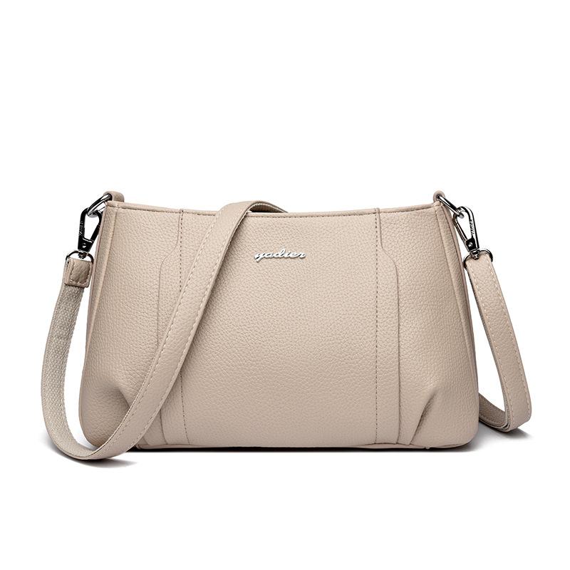 Geantă pătrată mică din piele moale, Geantă de damă la modă, simplă și cu capacitate mare, Geantă mică crossbody de umăr