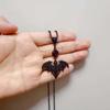 Gothic Red Crystal Vampire Black Bat Pendant Necklace for Women Halloween Party Satanic Pagan Witchcraft Jewelry Accessory Gifts