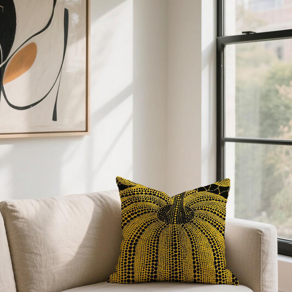 Art K-Kusama Y-Yayoi Pumpkin Cushion Cover For Sofa Car Office Cafe Soft And Comfortable Double-Sided Printing Pillow Cover