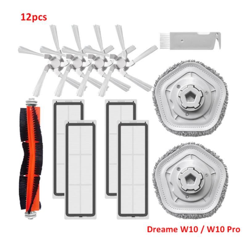 For Dreame Bot W10 RLS5C / W10 Pro Robot Vacuum Accessories Roller Main Brush Side Brush Filter Mop Dustbin Dust box Mop Holder Plate Bracket