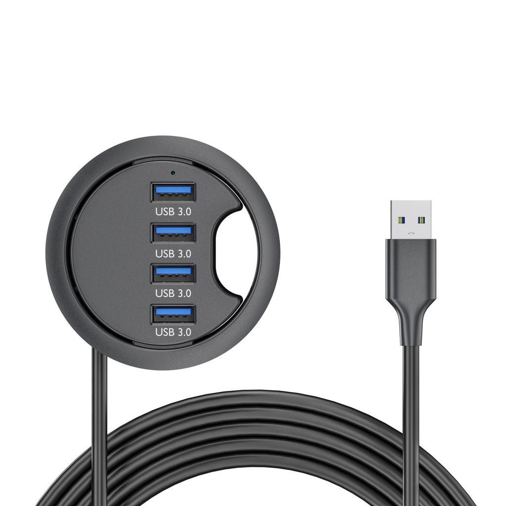 USB 3.0 Desk Hub with SD/TF Card Reader for Office Desktop