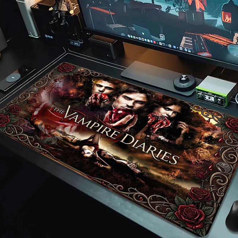 Vampir Günlükleri Renkli Mouse Pad Büyük Oyun Masası Minderi Kaymaz Dizüstü Bilgisayar Tablet Büyük Mouse Pad XXL Mat Mini PC Oyun Matı Kilitli Kenar