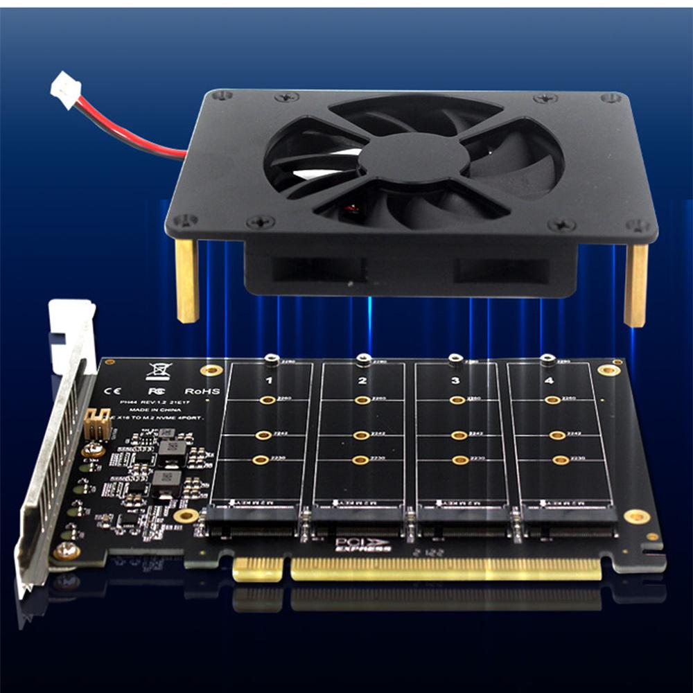 For Motherboard M.2 NVME RAID PCI-E X16 Split Card Array Expansion Adapter Card